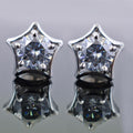 2 Ct Star Shape Blue Diamond Solitaire Studs in 925 Sterling Silver - ZeeDiamonds