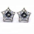 2 Ct Star Shape Blue Diamond Solitaire Studs in 925 Sterling Silver - ZeeDiamonds