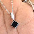 1.25 Ct Princess Shape Black Diamond Fancy Pendant For Women's - ZeeDiamonds