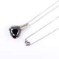 8.50 Ct Pear Cut Black Diamond Designer Pendant with White Diamond Accents - ZeeDiamonds