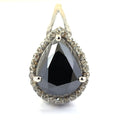 3 Ct Pear Shape Black Diamond Pendant with White Diamond Accents - ZeeDiamonds