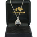 5.15 Ct Pear Shape Black Diamond Designer Pendant with Diamond Accents - ZeeDiamonds