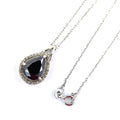 3 Ct Pear Shape Black Diamond Pendant with White Diamond Accents - ZeeDiamonds