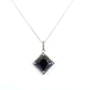 5.25 Ct Princess Cut Black Diamond with Diamond Accents Designer Pendant - ZeeDiamonds