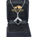 3 Ct AAA Quality Black Diamond Solitaire Pendant with Diamond Accents - ZeeDiamonds