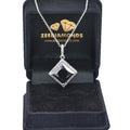 5.25 Ct Princess Cut Black Diamond with Diamond Accents Designer Pendant - ZeeDiamonds