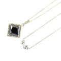 3 Ct AAA Quality Black Diamond Solitaire Pendant with Diamond Accents - ZeeDiamonds