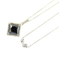 7.5 Ct Black Diamond Solitaire Pendant with Diamond Accents - ZeeDiamonds