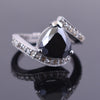 4.45 Ct Black Diamond Solitaire Designer Ring with Diamond Accents - ZeeDiamonds