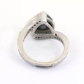 4.45 Ct Black Diamond Solitaire Designer Ring with Diamond Accents - ZeeDiamonds