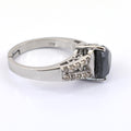 3 Ct Trillion Shape Black Diamond Beautiful Ring With Diamond Accents - ZeeDiamonds