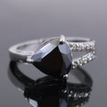 3 Ct Trillion Shape Black Diamond Beautiful Ring With Diamond Accents - ZeeDiamonds