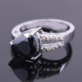 4.20 Ct Triangle cut Black Diamond with White Diamond Accents Fancy Ring - ZeeDiamonds