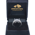 4.70 Ct Princess Cut Black Diamond Cocktail Ring with Diamond Accents - ZeeDiamonds