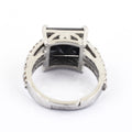 4.5 Ct Black Diamond Ring With Rose Cut Diamond Accents - ZeeDiamonds