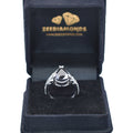 2.5 Ct Pear Shape Black Diamond Ring With Diamond Accents - ZeeDiamonds