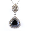 6.6 Ct Black Diamond Solitaire Pendant with Diamond Accents - ZeeDiamonds