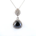 6.6 Ct Black Diamond Solitaire Pendant with Diamond Accents - ZeeDiamonds