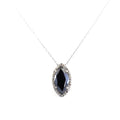 5.70 Ct Marquise Shape Black Diamond Designer Pendant with White Diamond Accents - ZeeDiamonds