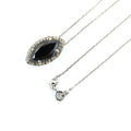 5.70 Ct Marquise Shape Black Diamond Designer Pendant with White Diamond Accents - ZeeDiamonds