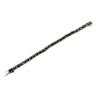 5 mm Black Diamond Tennis Bracelet in 925 Silver, 100% Certified - ZeeDiamonds