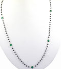 ELEGANT 3 MM BLACK DIAMOND NECKLACE WITH EMERALDS - ZeeDiamonds