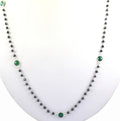 ELEGANT 3 MM BLACK DIAMOND NECKLACE WITH EMERALDS - ZeeDiamonds