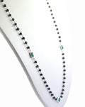 ELEGANT 3 MM BLACK DIAMOND NECKLACE WITH EMERALDS - ZeeDiamonds