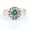 0.70 Ct Certified Blue Diamond Women's Ring with Diamond Accents - ZeeDiamonds