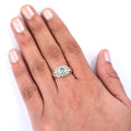 0.70 Ct Certified Blue Diamond Women's Ring with Diamond Accents - ZeeDiamonds