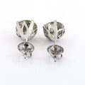 3.70Ct Elegant Off-White Diamond Solitaire Studs, Excellent Cut & Luster - ZeeDiamonds