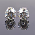 3.70Ct Elegant Off-White Diamond Solitaire Studs, Excellent Cut & Luster - ZeeDiamonds