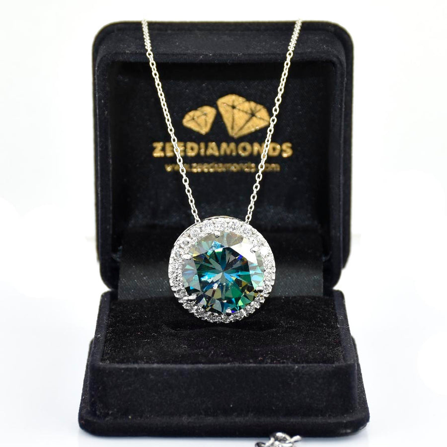 22.70 Ct AAA Certified Blue Diamond Solitaire Pendant With VVS Diamonds - ZeeDiamonds