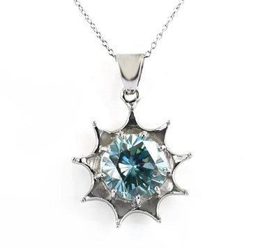 2.50 Ct AAA Certified Blue Diamond Solitaire Pendant, Great Sparkle - ZeeDiamonds