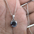 4.50 Ct Round Black Diamond Solitaire Pendant, AAA Certified - ZeeDiamonds