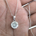 2.90 Ct AAA Certified Off-White Tinge of Blue Diamond Solitaire Pendant - ZeeDiamonds