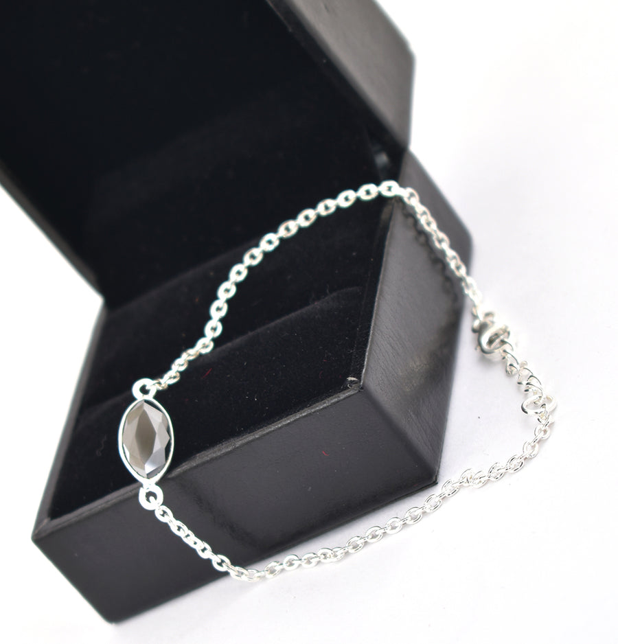 1.75 Ct Marquise Cut Black Diamond Solitaire Bracelet - ZeeDiamonds