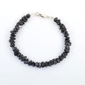 48.25 Ct Certified Black Rough Diamond Bracelet in 925 Silver- Great Style - ZeeDiamonds