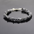 48.25 Ct Certified Black Rough Diamond Bracelet in 925 Silver- Great Style - ZeeDiamonds