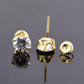 Certified 1.40Ct, Elegant Off-White Diamond Screw Back Solitaire Studs - ZeeDiamonds