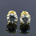 Certified 1.40Ct, Elegant Off-White Diamond Screw Back Solitaire Studs - ZeeDiamonds