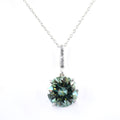 2.60 Ct AAA Certified Blue Diamond Pendant with White Diamond Accents - ZeeDiamonds