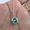 2.60 Ct AAA Certified Blue Diamond Pendant with White Diamond Accents - ZeeDiamonds