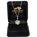 2.60 Ct AAA Certified Blue Diamond Pendant with White Diamond Accents - ZeeDiamonds