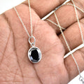 4 Ct Oval Shape Black Diamond Solitaire Pendant, 100% Certified - ZeeDiamonds