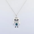 2 Ct AAA Certified, Blue Diamond Solitaire Owl Design Pendant - ZeeDiamonds