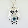 2 Ct AAA Certified, Blue Diamond Solitaire Owl Design Pendant - ZeeDiamonds