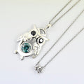 2 Ct AAA Certified, Blue Diamond Solitaire Owl Design Pendant - ZeeDiamonds