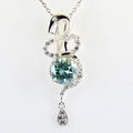 2 Ct Certified, Blue Diamond Solitaire Beautiful Snake Design Pendant - ZeeDiamonds