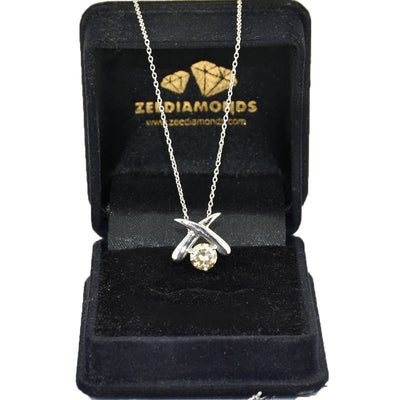 0.65 Ct Fancy Champagne Diamond Solitaire Pendant, 100% Genuine-Certified - ZeeDiamonds